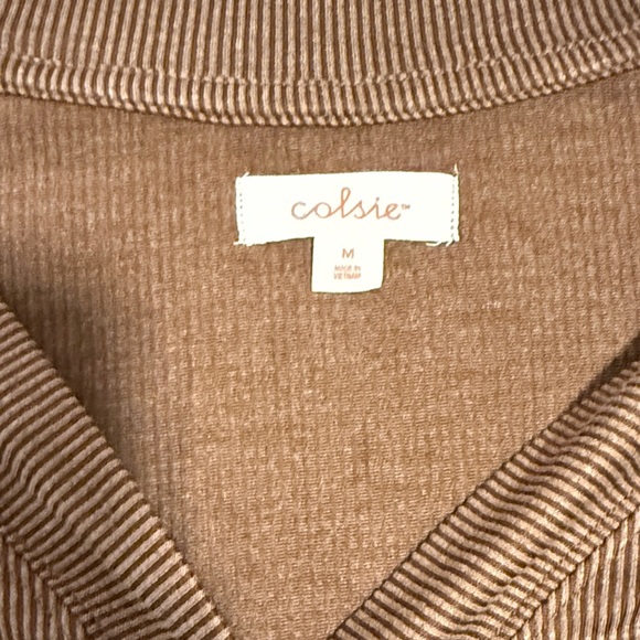 Colsie Brown Ribbed Cardigan - Picture 2 of 3